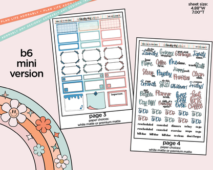 Mini B6 Take Me to the Lake Weekly Planner Sticker Kit sized for ANY Vertical Insert