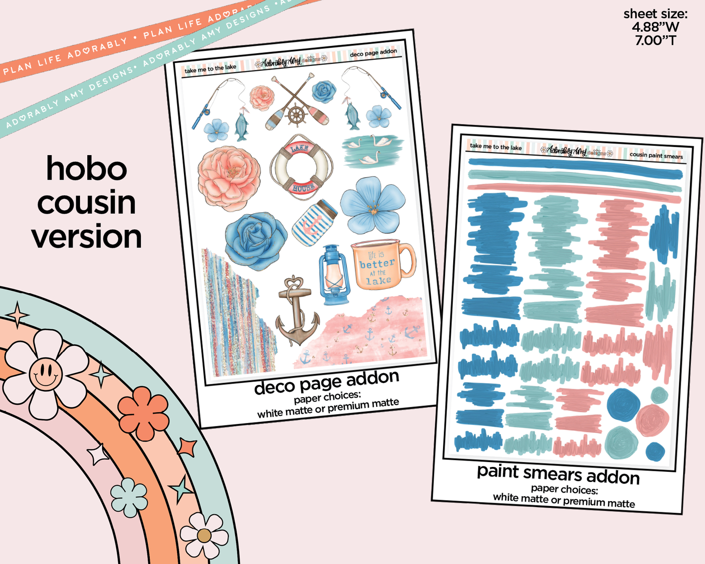 Hobonichi Cousin Weekly Take Me to the Lake Planner Sticker Kit for Hobo Cousin or Similar Planners