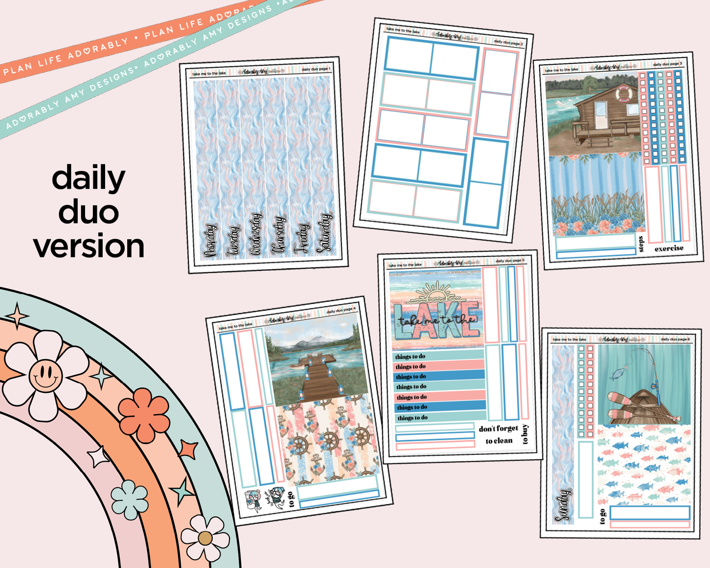 Daily Duo Take Me to the Lake Weekly Planner Sticker Kit for Daily Duo Planner