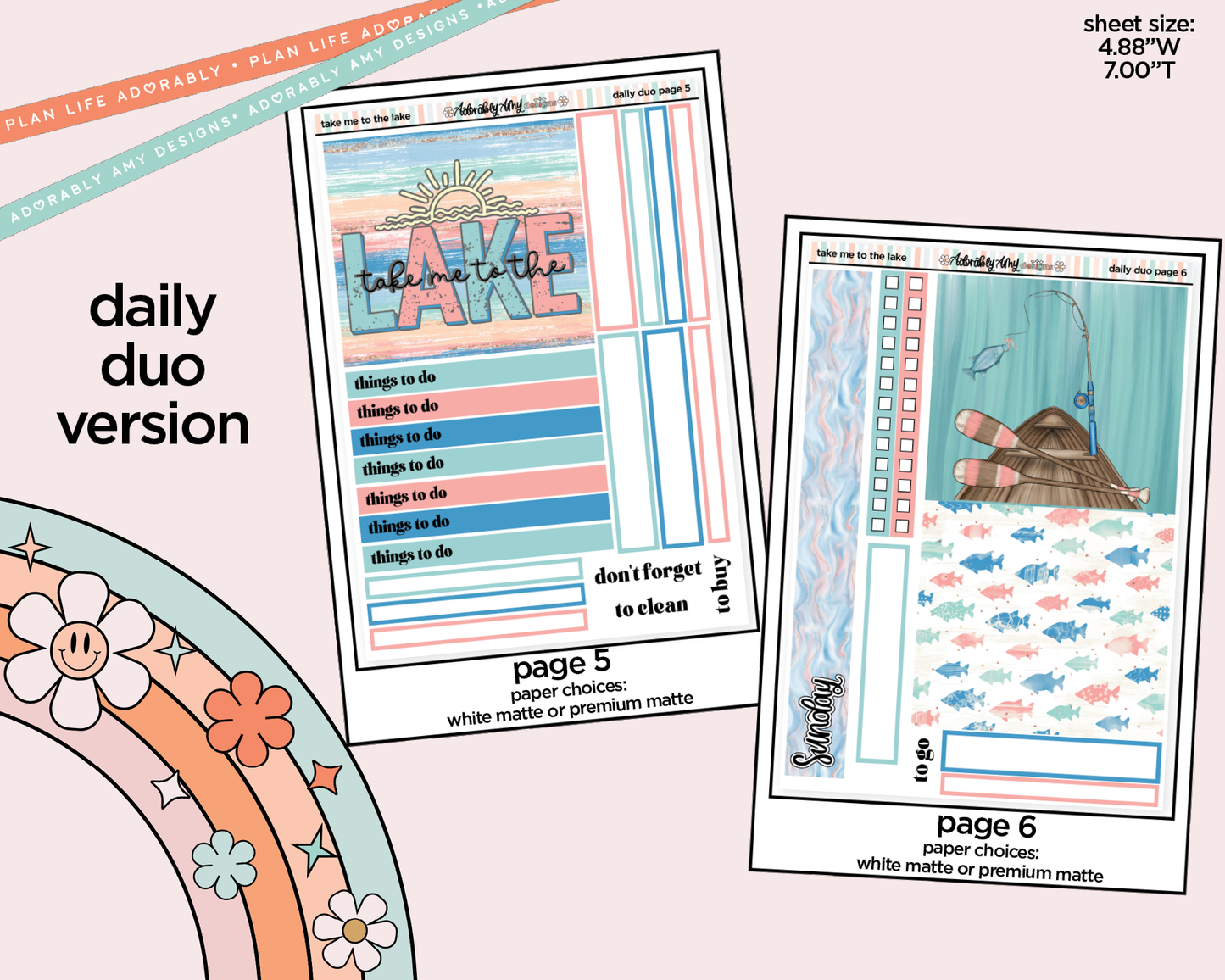 Daily Duo Take Me to the Lake Weekly Planner Sticker Kit for Daily Duo Planner