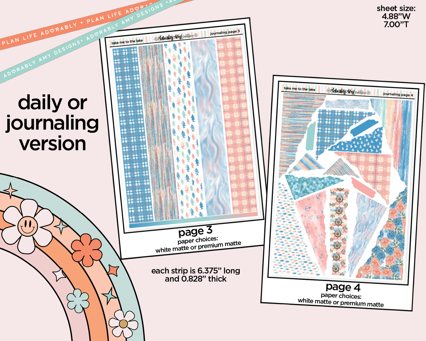 Journaling and Daily Planning Take Me to the Lake Planner Sticker Kit