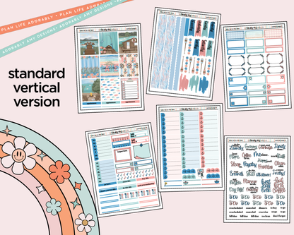 Vertical Take Me to the Lake Weekly Sticker Kit for Vertical Standard Size Planners or Insert