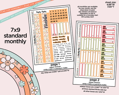 Standard 7x9 Monthly Pick Your Month Talk Turkey to Me Planner Sticker Kit for some 7x9 Planners