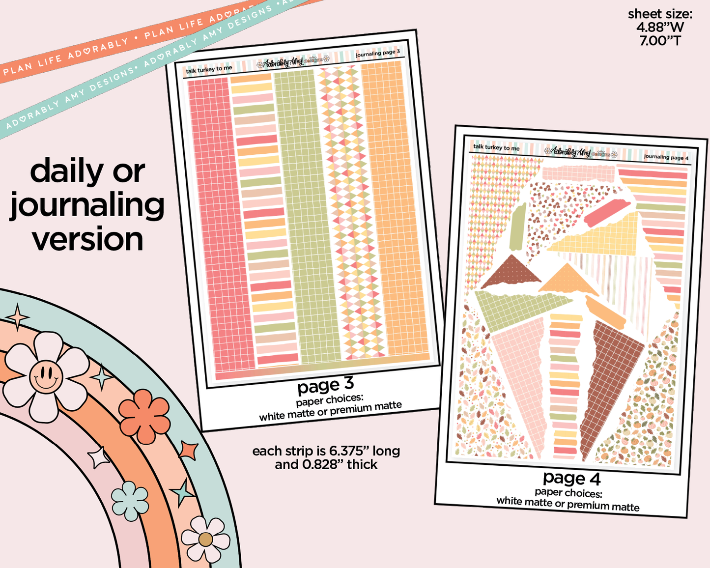 Journaling and Daily Planning Talk Turkey to Me Planner Sticker Kit