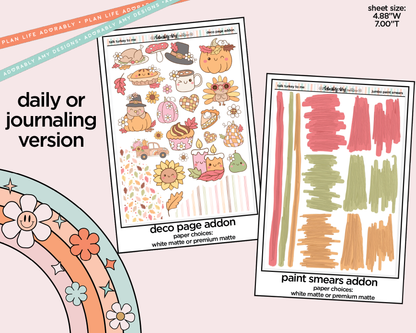 Journaling and Daily Planning Talk Turkey to Me Planner Sticker Kit