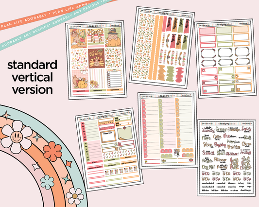 Vertical Talk Turkey to Me Weekly Sticker Kit for Vertical Standard Size Planners or Insert