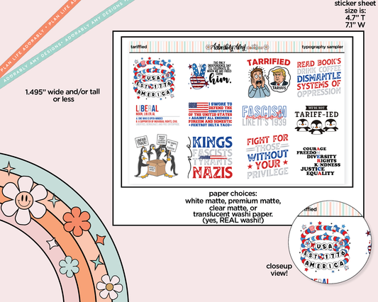 Tarrified Typography Sampler Planner Stickers