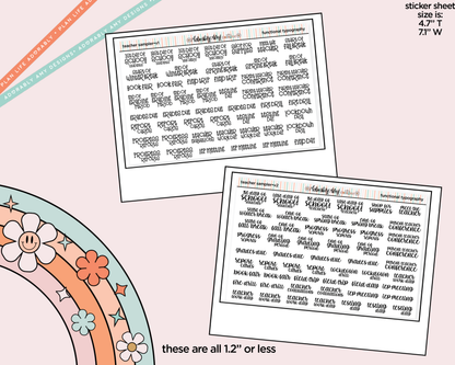 Teacher Sampler 2026 - 2 Versions Typography Planner Stickers