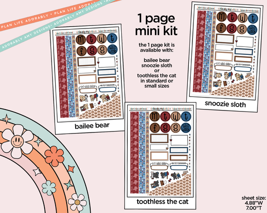 One Page Mini Kit  States Collection - Don't Mess With Texas Planner Sticker Kit - Two Sizes Available - Adorably Amy Designs