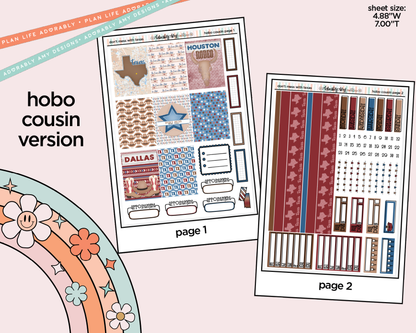 Hobonichi Cousin Weekly States Collection - Don't Mess With Texas Planner Sticker Kit for Hobo Cousin or Similar Planners - Adorably Amy Designs