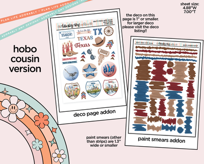Hobonichi Cousin Weekly States Collection - Don't Mess With Texas Planner Sticker Kit for Hobo Cousin or Similar Planners - Adorably Amy Designs