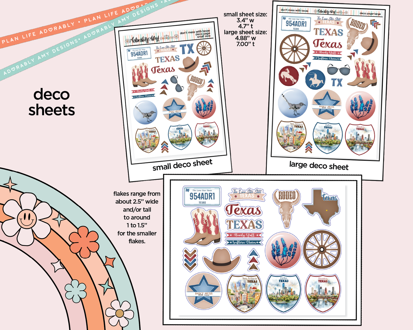 States Collection - Don't Mess With Texas Weekly Kit Deco Pages - All Sizes - Adorably Amy Designs
