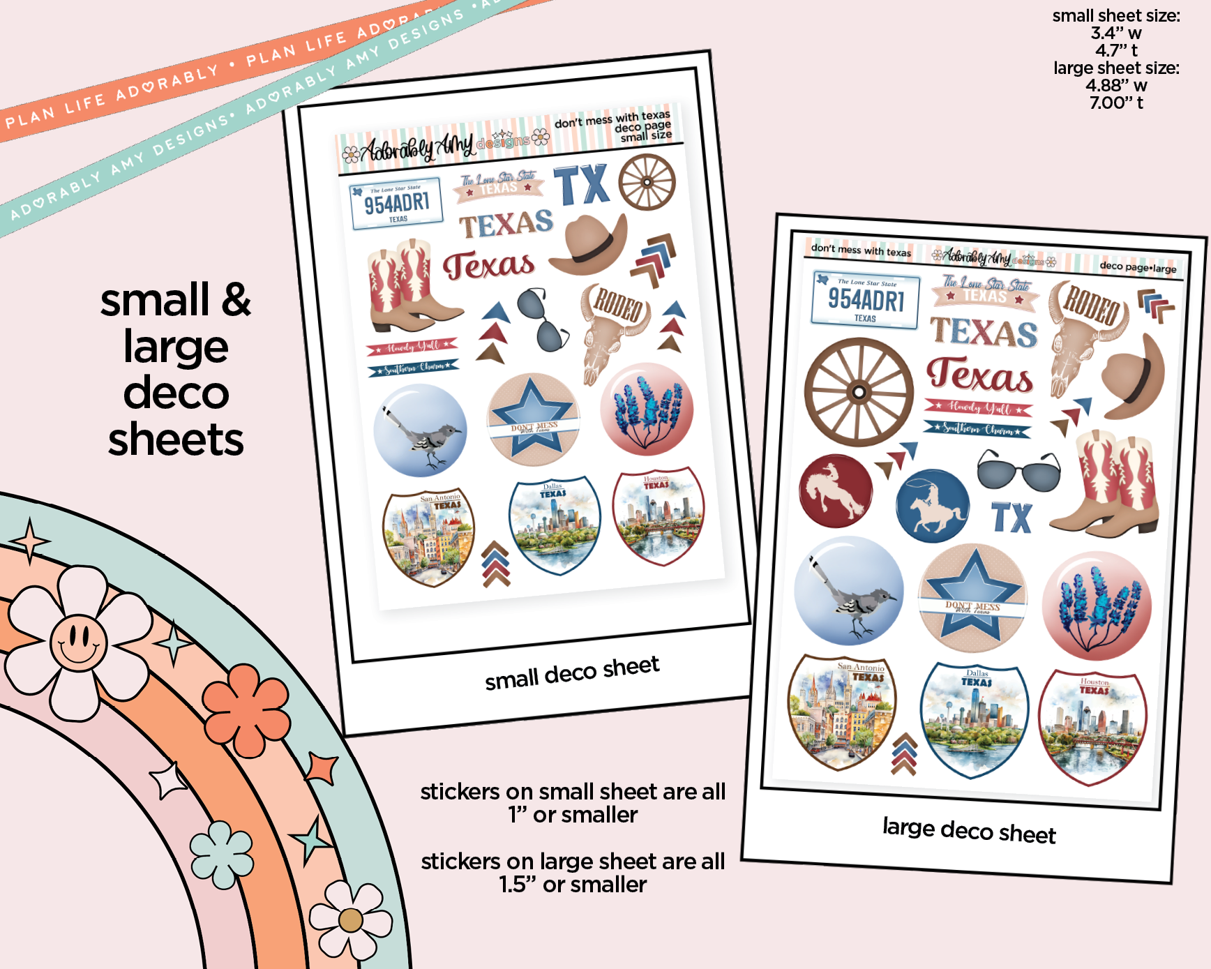 States Collection - Don't Mess With Texas Weekly Kit Deco Pages - All Sizes - Adorably Amy Designs