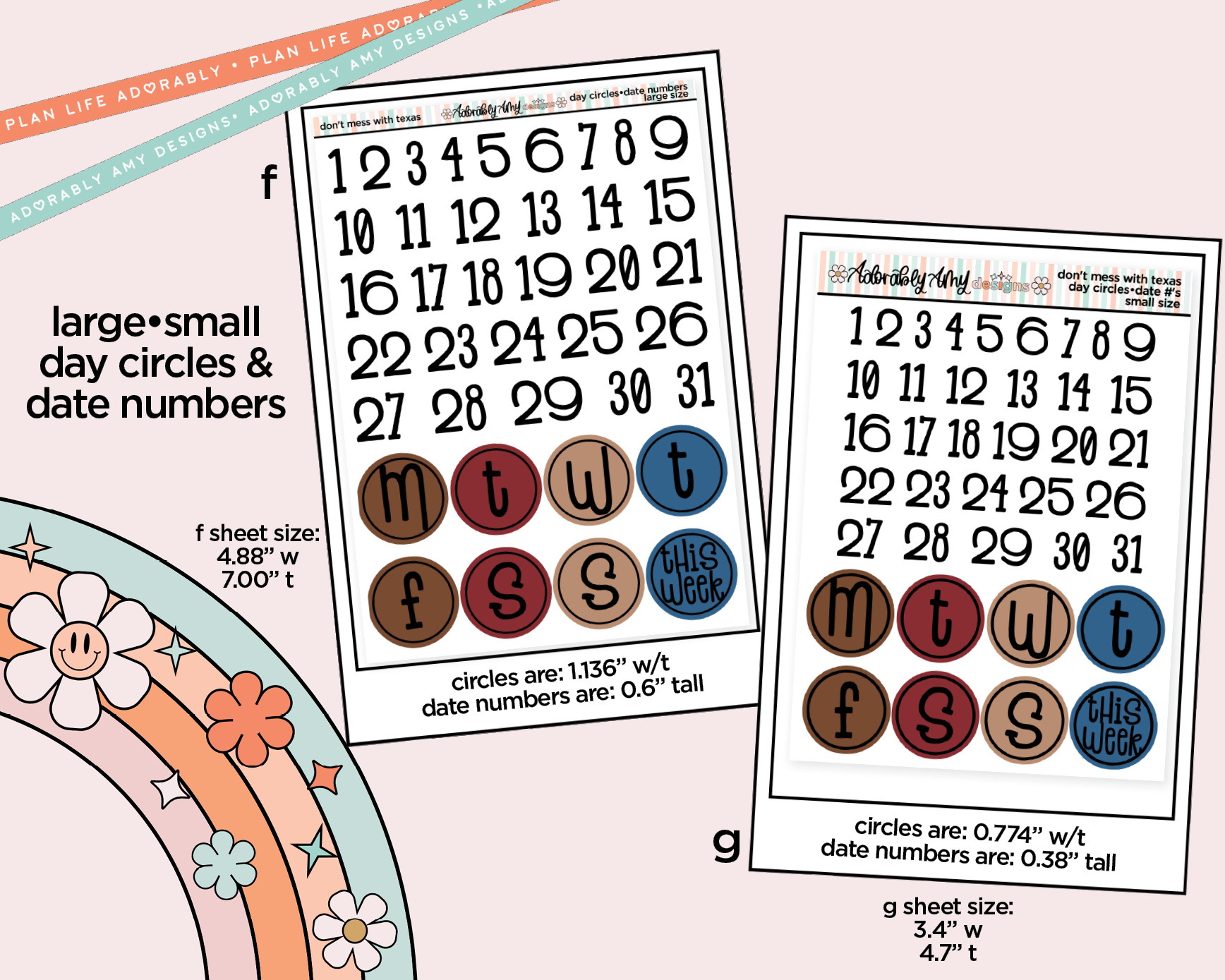 States Collection - Don't Mess With Texas Weekly Kit Addons - All Sizes - Strips, Smears and More! - Adorably Amy Designs