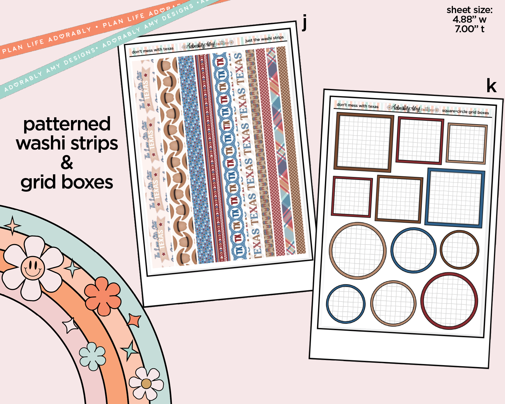 States Collection - Don't Mess With Texas Weekly Kit Addons - All Sizes - Strips, Smears and More! - Adorably Amy Designs