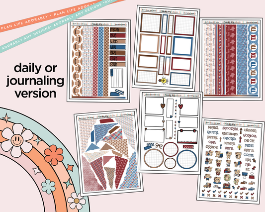 Journaling and Daily Planning States Collection - Don't Mess With Texas Planner Sticker Kit - Adorably Amy Designs