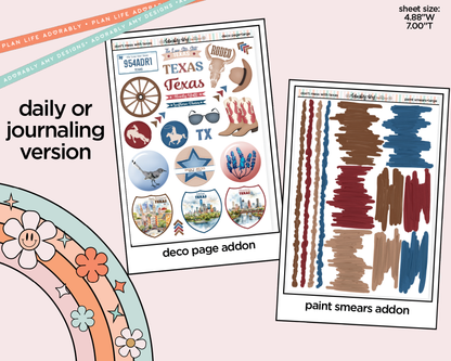 Journaling and Daily Planning States Collection - Don't Mess With Texas Planner Sticker Kit - Adorably Amy Designs