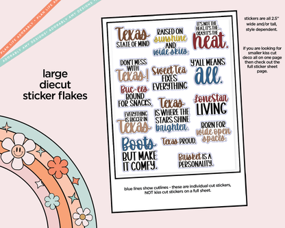 Texas State of Mind Deco Typography Sampler Planner Stickers - Adorably Amy Designs