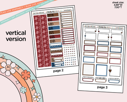 Vertical States Collection - Don't Mess With Texas Sticker Kit for Vertical Standard Size Planners or Insert - Adorably Amy Designs