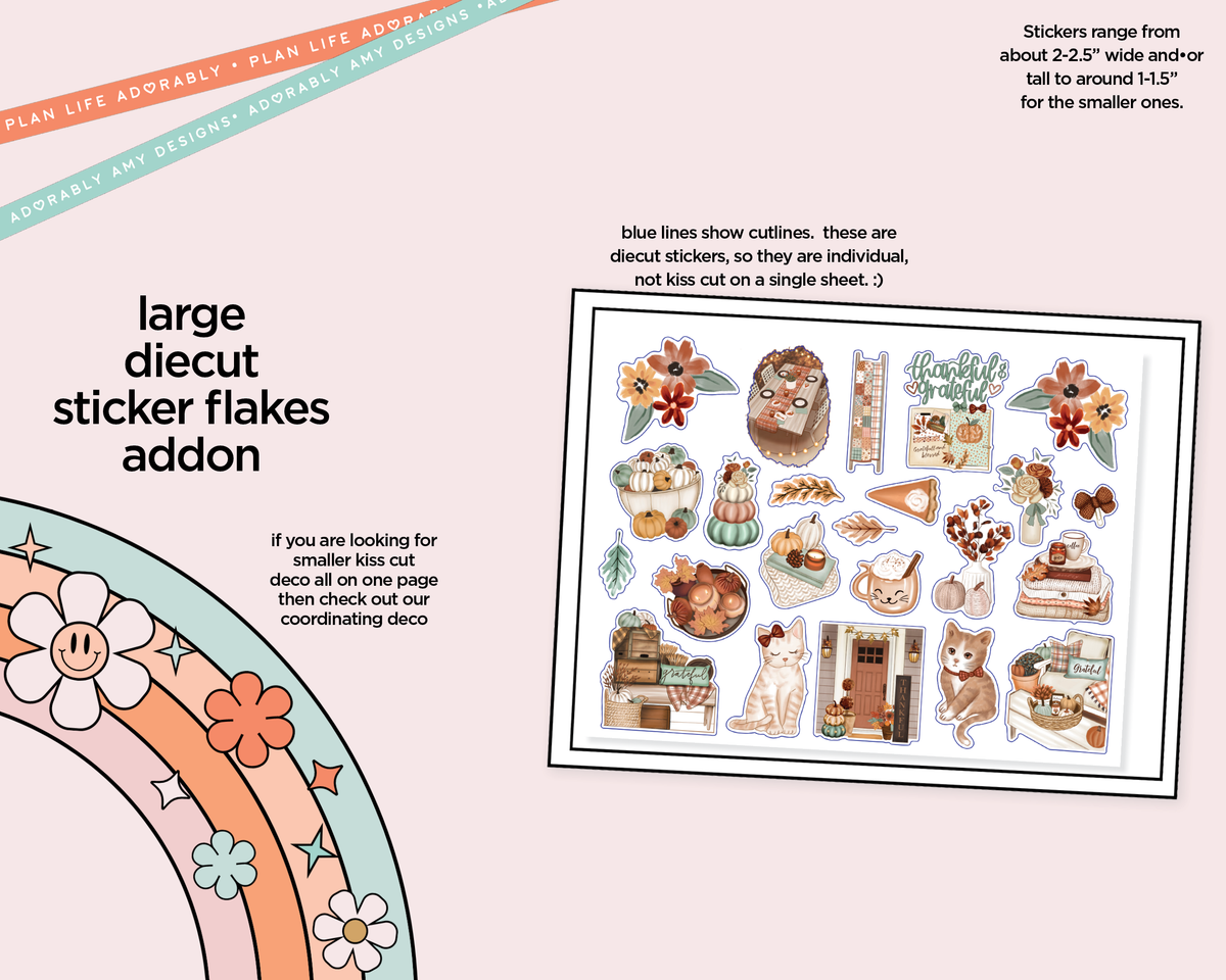 Thankful & Grateful Weekly Kit Deco Pages - All Sizes - Adorably Amy Designs