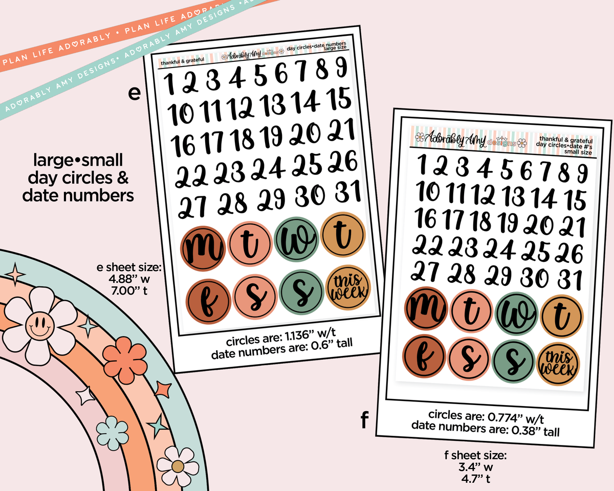 Thankful & Grateful Weekly Kit Addons - All Sizes - Strips, Smears and More! - Adorably Amy Designs