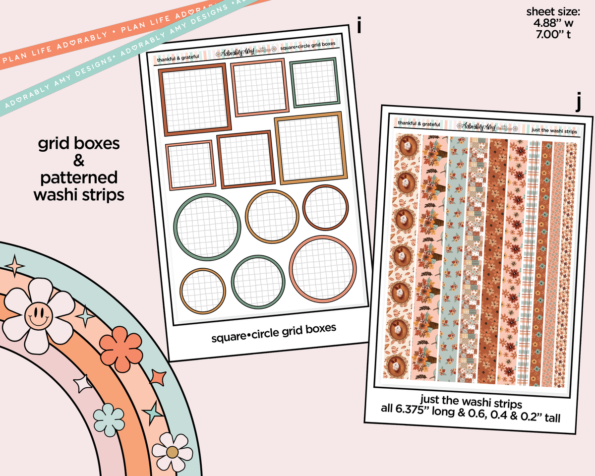 Thankful & Grateful Weekly Kit Addons - All Sizes - Strips, Smears and More! - Adorably Amy Designs