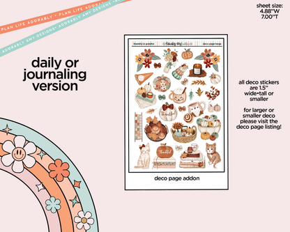 Journaling and Daily Planning Thankful & Grateful Planner Sticker Kit - Adorably Amy Designs