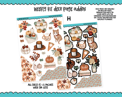 Thankful & Grateful Fall Thanksgiving Themed Weekly Kit Addons - All Sizes - Deco, Smears and More!