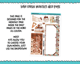 Hobonichi Cousin Monthly Pick Your Month Thankful & Grateful Thanksgiving Themed Planner Sticker Kit for Hobo Cousin or Similar Planners