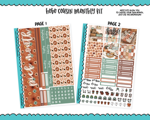 Hobonichi Cousin Monthly Pick Your Month Thankful & Grateful Thanksgiving Themed Planner Sticker Kit for Hobo Cousin or Similar Planners