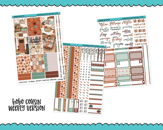 Hobonichi Cousin Weekly Thankful & Grateful Fall Thanksgiving Themed Planner Sticker Kit for Hobo Cousin or Similar Planners