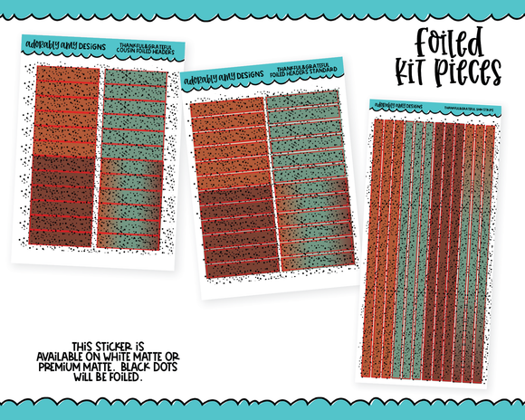 Thankful&Grateful Headers or Long Strips Planner Stickers for any Planner or Insert
