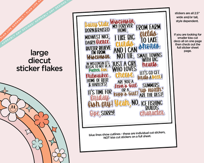 The Dairy State Deco Typography Sampler Planner Stickers