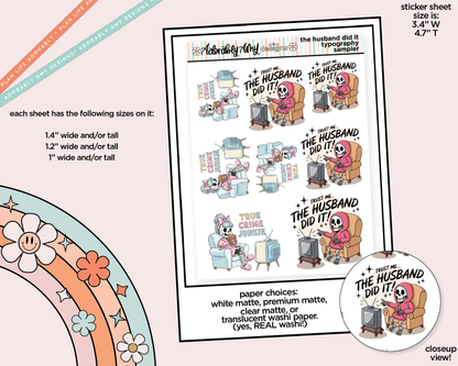 The Husband Did It Typography Sampler Planner Stickers