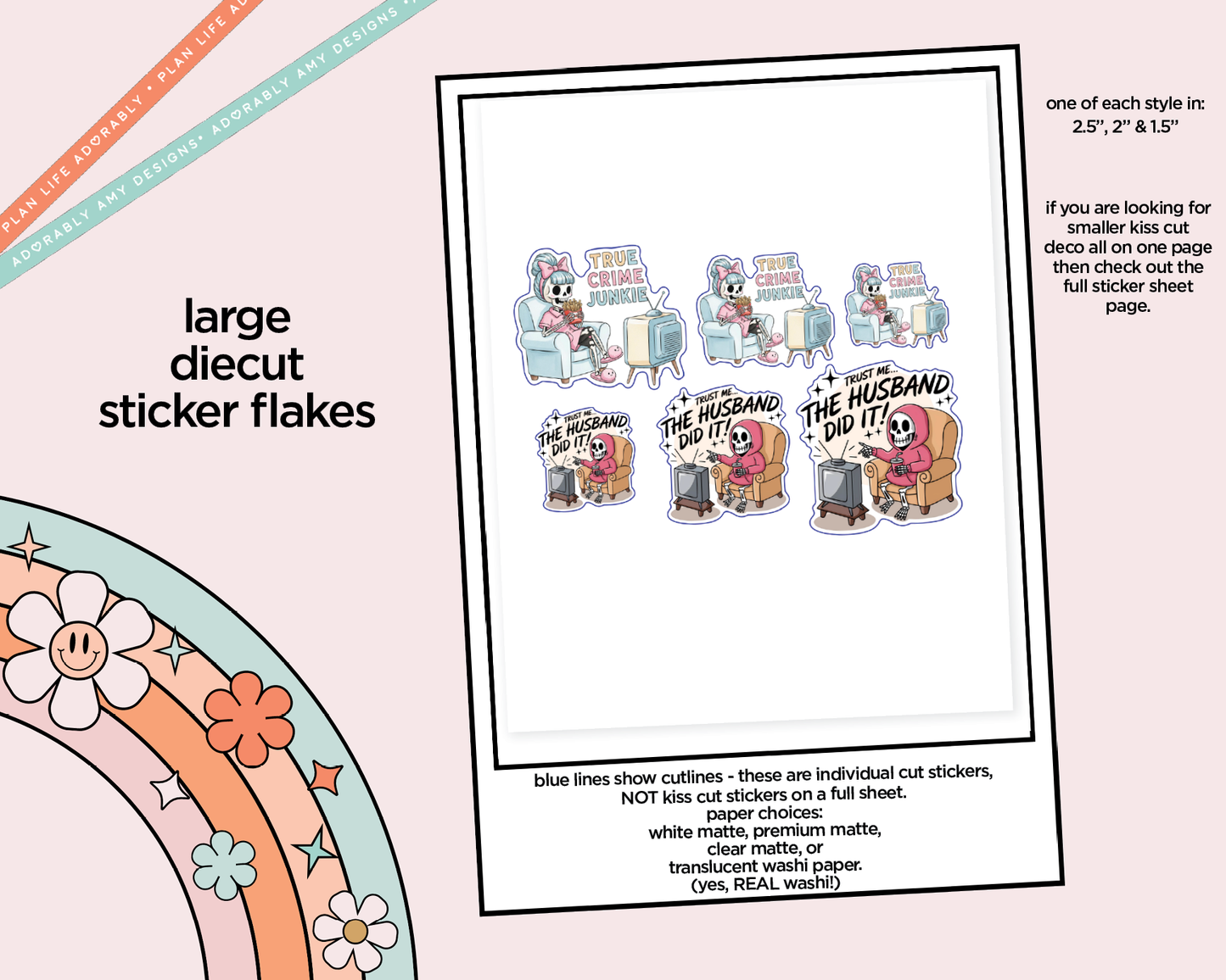 The Husband Did It Typography Sampler Planner Stickers