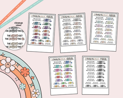 Rainbow or Black The Older I Get, The Heller the No Typography Planner Stickers - Adorably Amy Designs