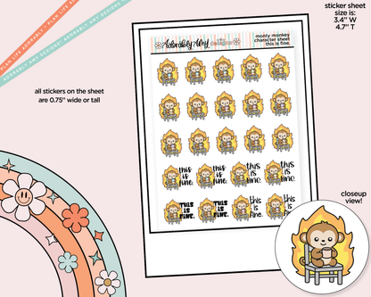 Monty the Monkey This is Fine Decoration Character Planner Stickers