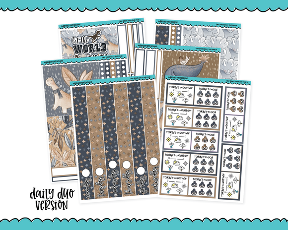 Daily Duo Tiny Dinos Themed Weekly Planner Sticker Kit for Daily Duo Planner