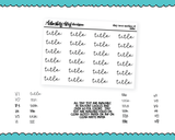 Foiled Tiny Text Series - Title: Checklist Size Planner Stickers for any Planner or Insert