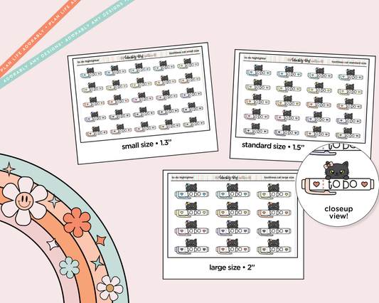 Toothless Cat To Do Highlight Decoration Character Planner Stickers - 3 Sizes Available