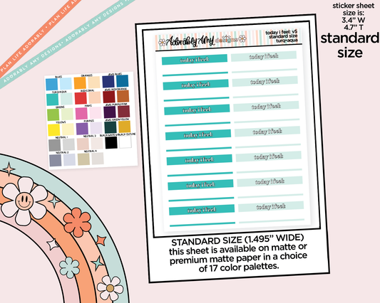 Rainbow Standard Today I Feel: V5 Mood Tracker Boxes Planner Stickers for any size Planners or Inserts