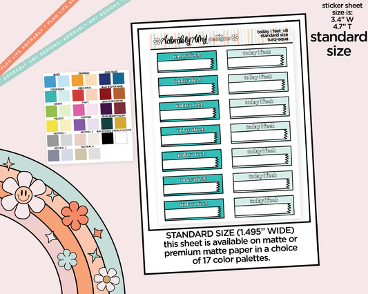 Rainbow Standard Today I Feel: V8 Mood Tracker Boxes Planner Stickers for any size Planners or Inserts