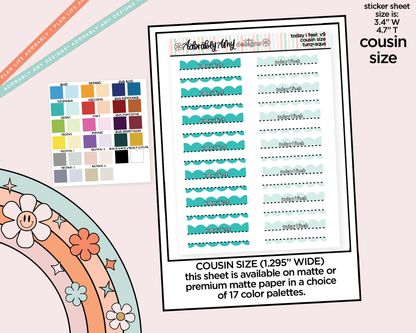 Rainbow Hobo Cousin Today I Feel: V9 Mood Tracker Boxes Planner Stickers for Hobonichi Cousin Size Planners