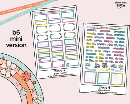 Mini B6 Toes in the Sand Book in My Hand Planner Sticker Kit sized for ANY Vertical Insert