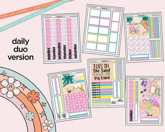 Daily Duo Toes in the Sand Book in My Hand Weekly Planner Sticker Kit for Daily Duo Planner