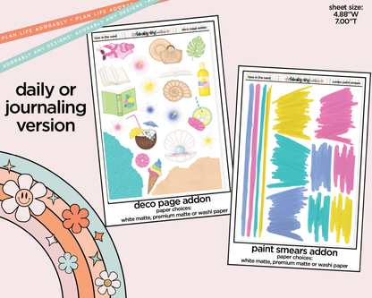 Journaling and Daily Planning Toes in the Sand Book in My Hand Planner Sticker Kit
