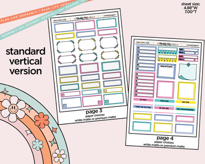 Vertical Toes in the Sand Book in My Hand Weekly Sticker Kit for Vertical Standard Size Planners or Insert