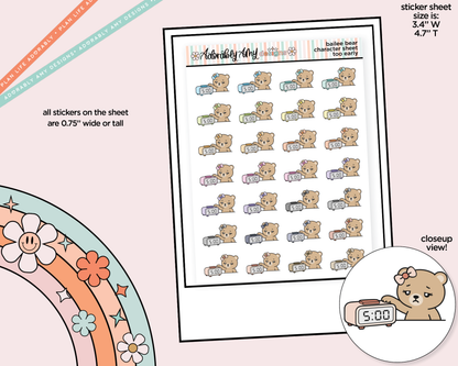 Bailee Bear Too Early Decoration Character Planner Stickers