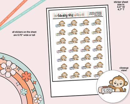 Monty the Monkey Too Early Decoration Character Planner Stickers