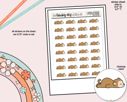 Monty the Monkey Too Tired Decoration Character Planner Stickers